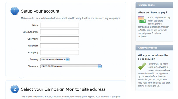 Single Page Contact Form